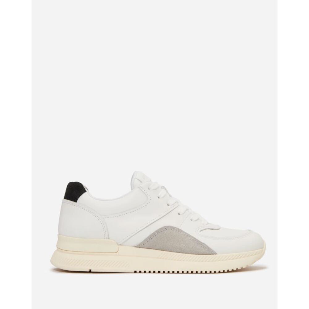 Everlane Mens The Leather Trainer Sneakers White Gray Size 7.5